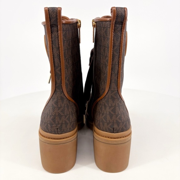 MICHAEL KORS | Corey MK Logo Combat Boots in Brown | Sz 8 - Picture 12 of 16